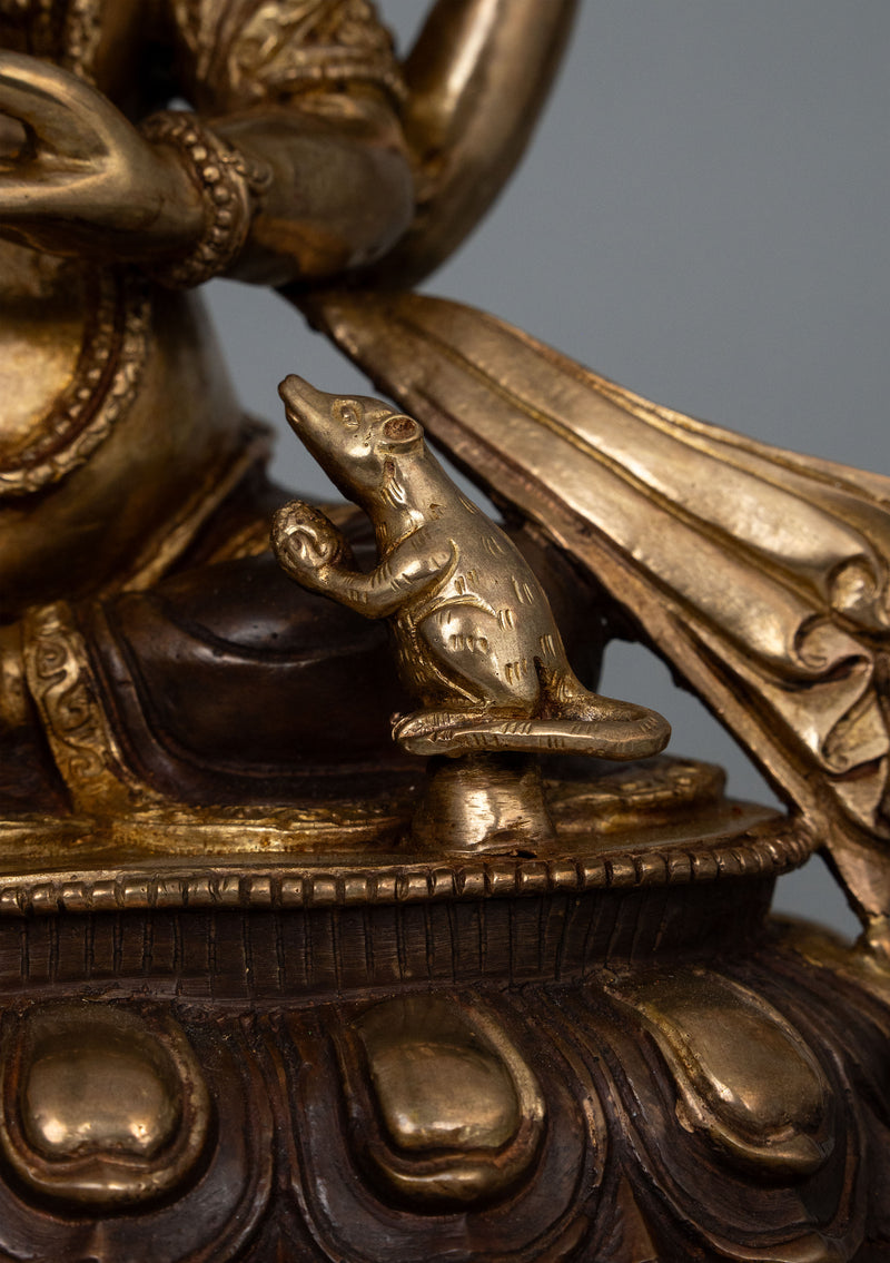 Partly Gold Plated Ganesh Statue 12"H