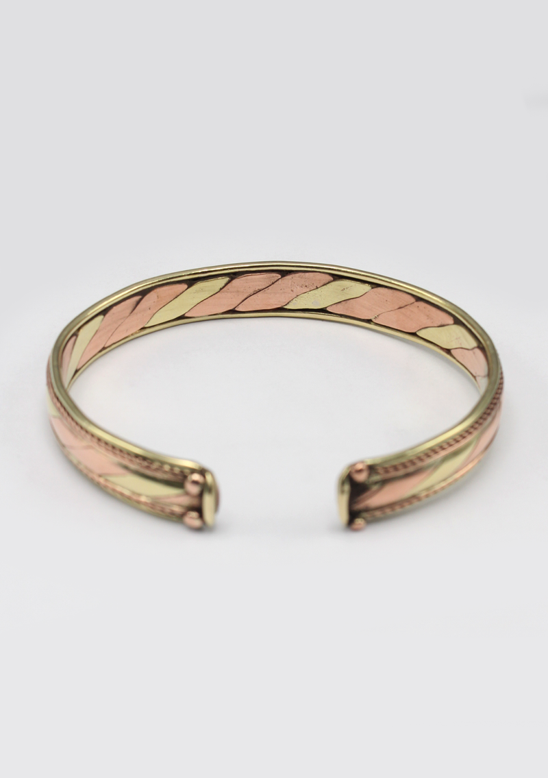 Adjustable Copper Yoga Bracelet for Meditation, Open Cuff Bracelet