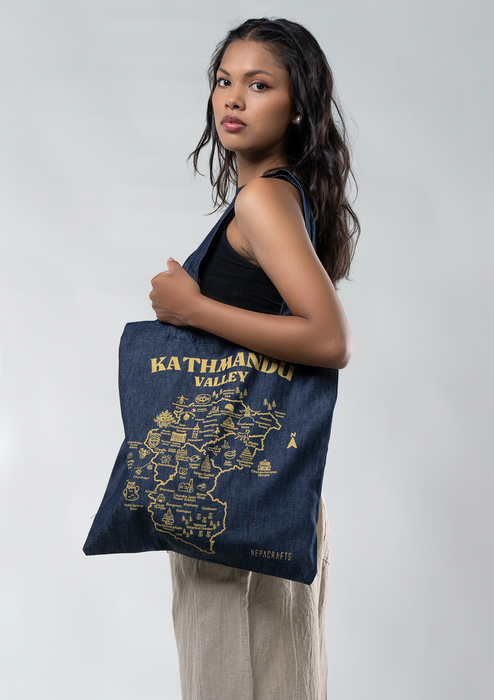 Kathmandu Valley  Denim  Tote  Bag