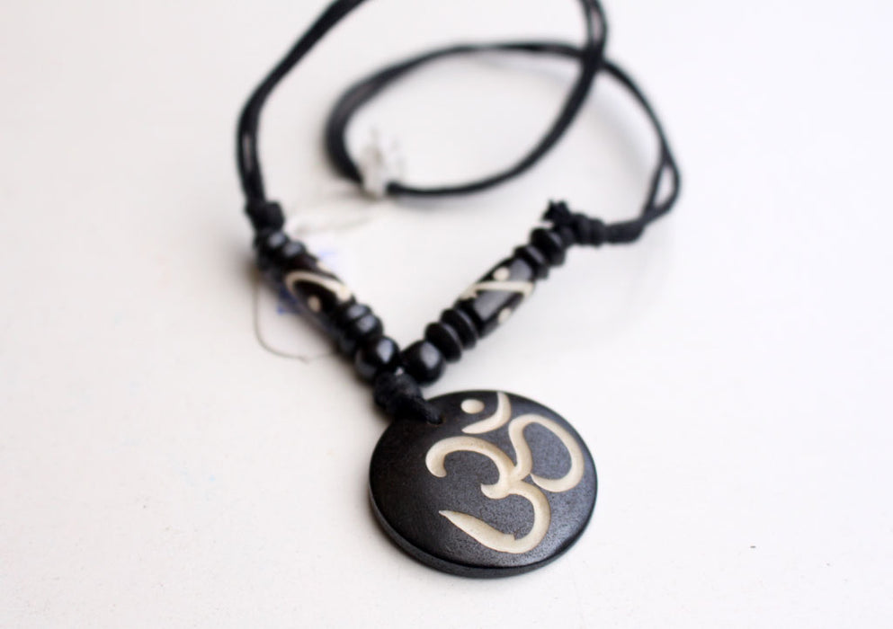 Religious Hindu OM Carved Pendants in an adjustable Thread