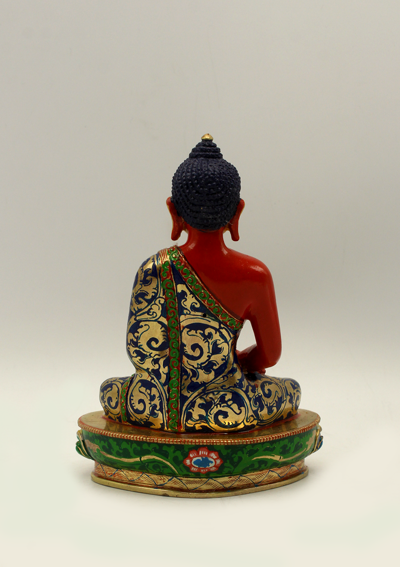 Masterpiece Goldplated Hand Painted Amitabha Buddha Statue 5"H