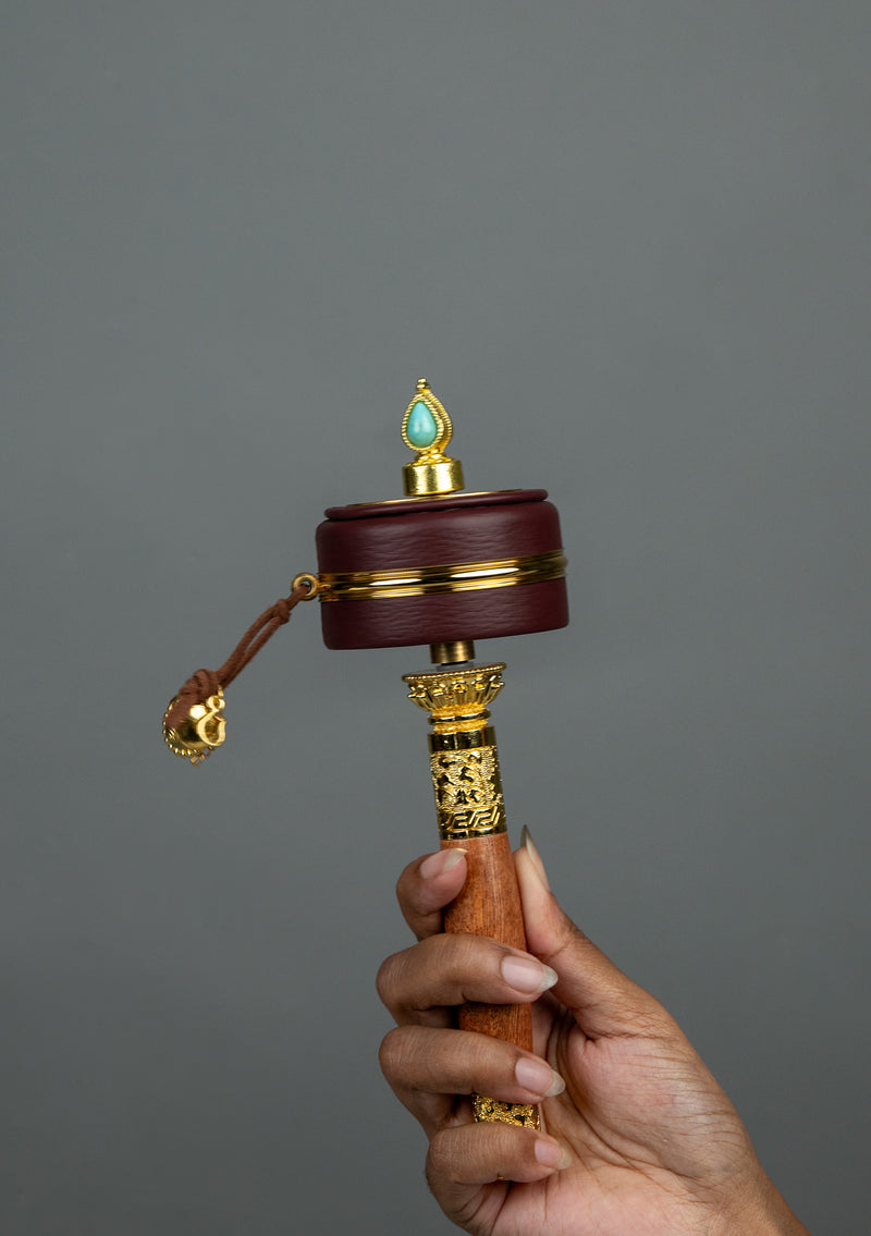 Handheld Tibetan Leather Prayer Wheel