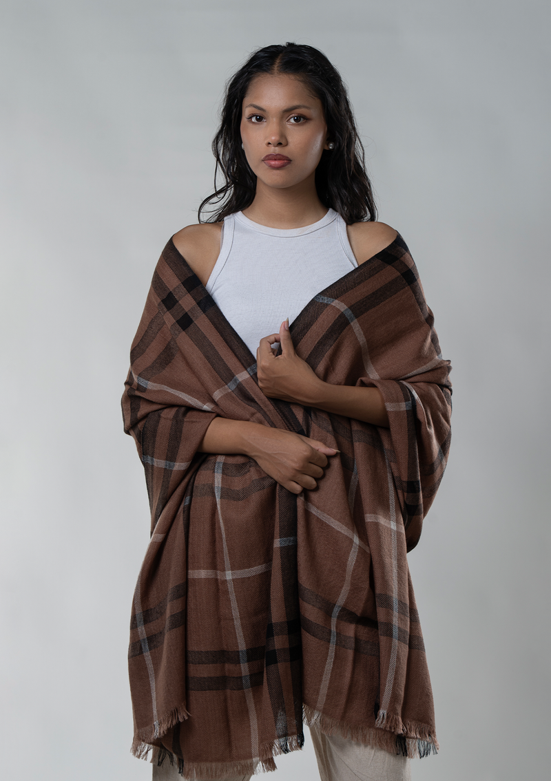 100% Exclusive Tartan Cashmere Stole from Nepal