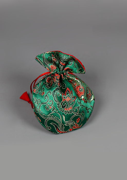 Silk Brocade Drawstring Mala Bag