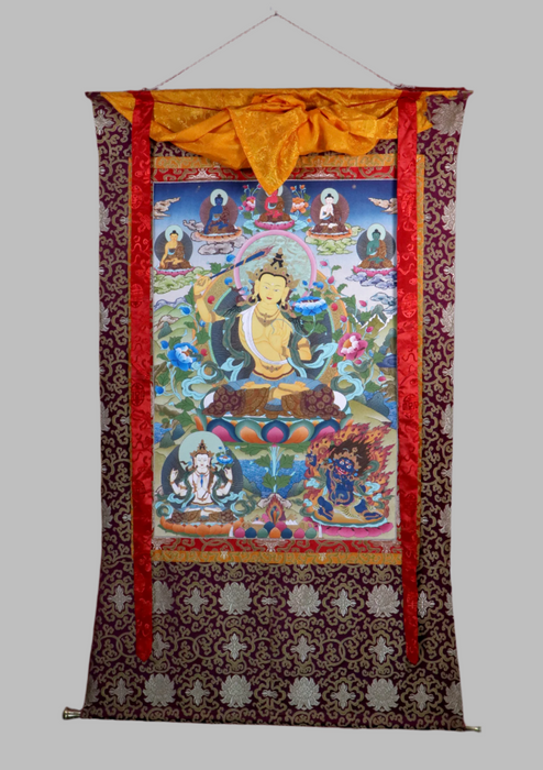 Manjushree Brocade Thangka Painting