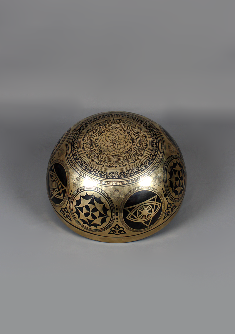 Avalokiteshvara  Handpainted Singing Bowl 9"