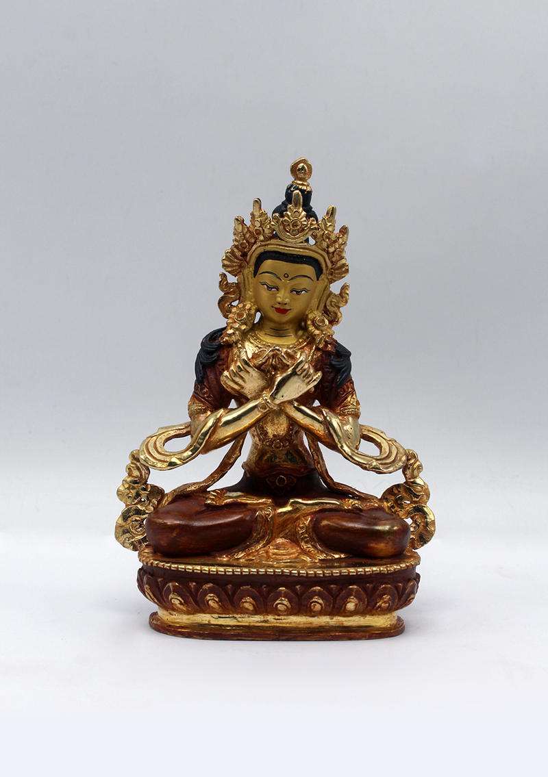 Partly Gold Plated Vajradhara Statue 5.5" H