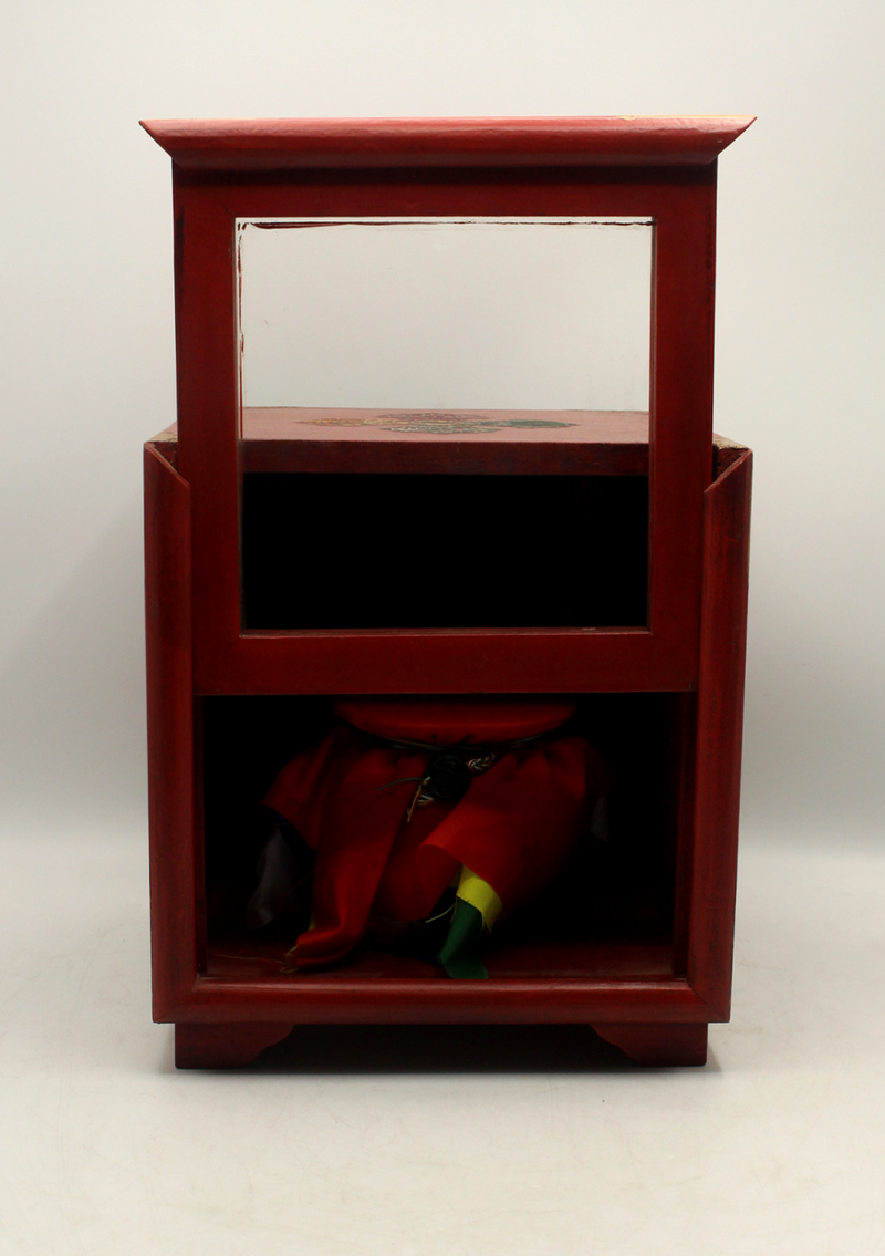 HandCrafted Tibetan Wooden Box for the Ritual Treasure Vase- Three Jewels