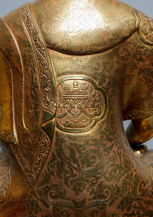 Gold Plated Hand-Carved Shakyamuni Buddha Statue – 2.6 Ft
