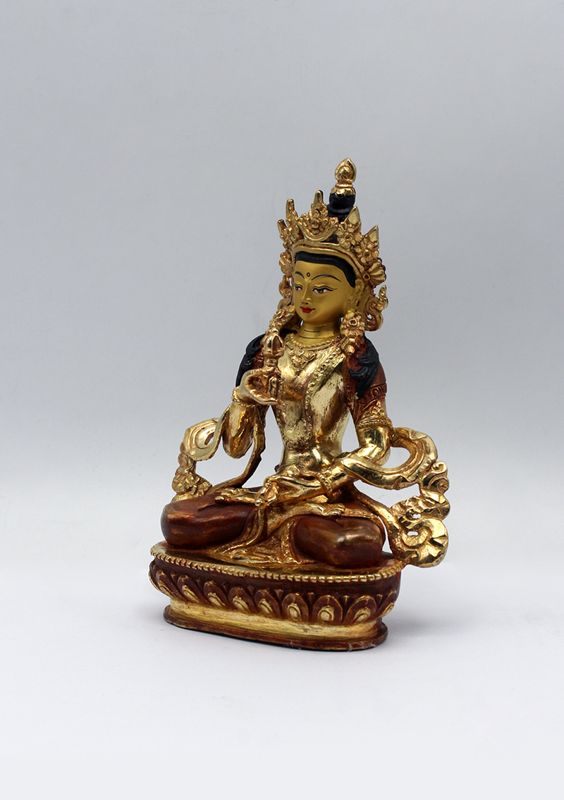 Partly Gold Plated Vajrasattva Statue 5.5" H