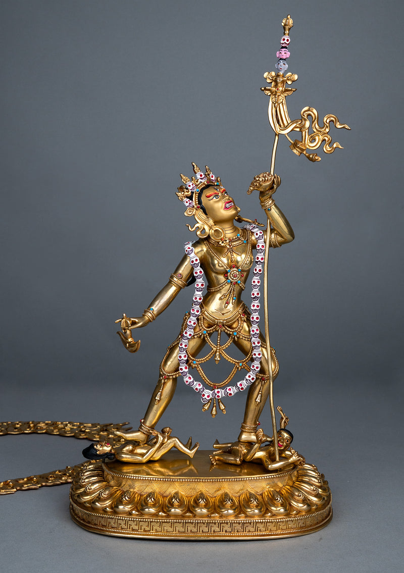 Masterarts 24K Fully Gold Plated Yogini Statue 15"H
