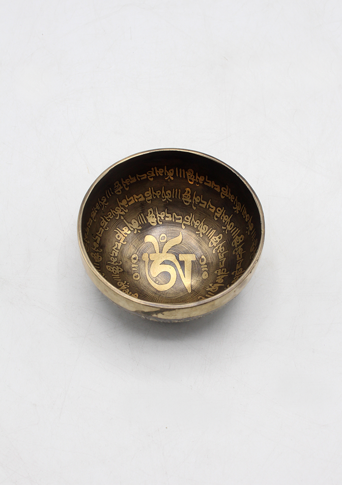 Om Mani Itching Tibetan  Singing Bowl 4"
