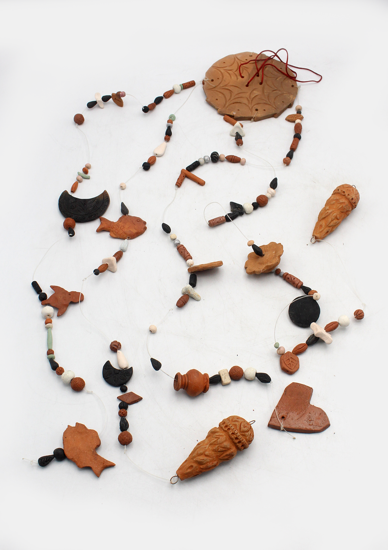 Handcrafted  Bhaktapur Ceramic Wind Chimes- Heart and Fish
