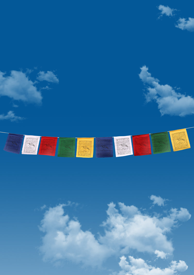 Tibetan Text Wind Horse Printed Prayer Flags