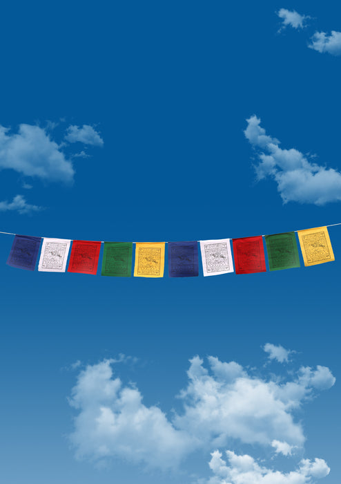 Tibetan Text Wind Horse Printed Prayer Flags