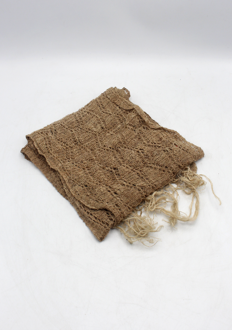 Natural Nettle Yarn Woven Pattern Shawl- Small