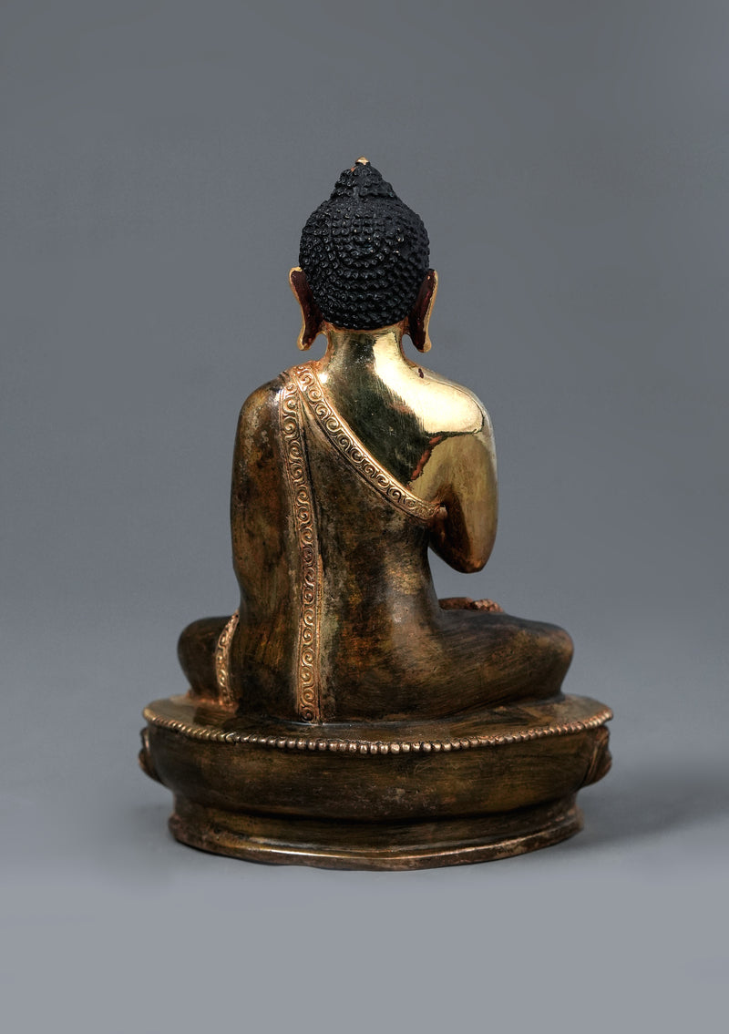 Handcrafted Partly Gold Plated Vairocana Buddha Statue 5.5" – Tibetan Buddhist Art