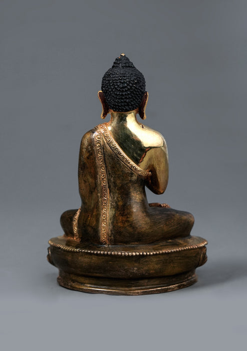 Handcrafted Partly Gold Plated Vairocana Buddha Statue 5.5" – Tibetan Buddhist Art