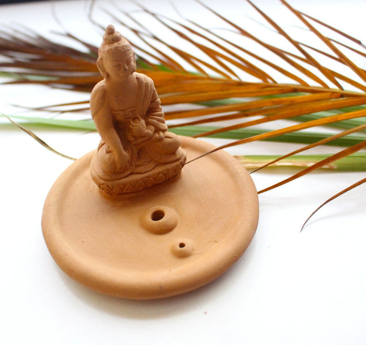 Buddha Clay Incense Burner