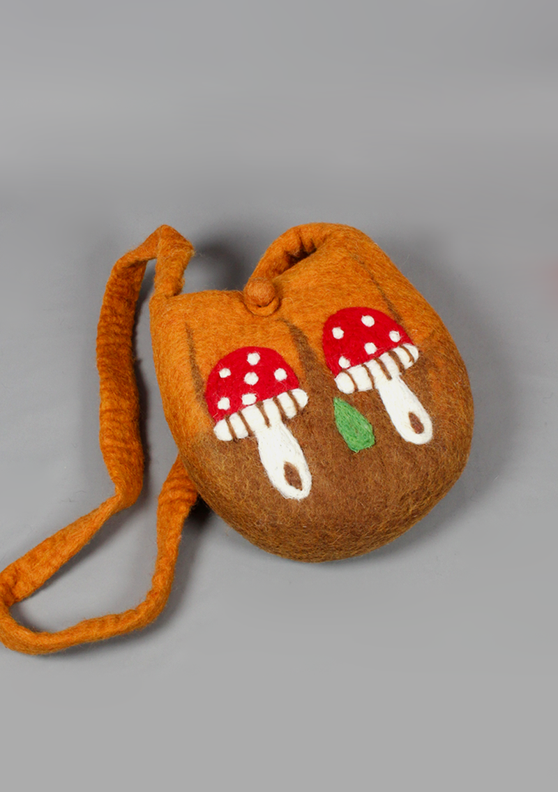 Felt Round Mushroom Design Bag