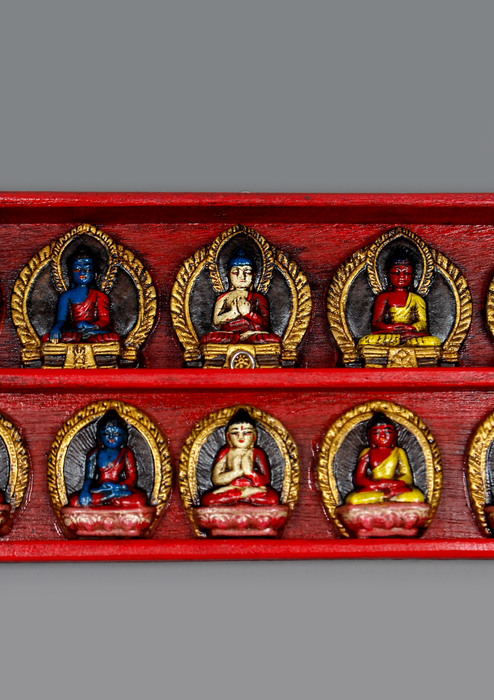 Wooden PANCHA BUDDHA Door Hanging Plaque