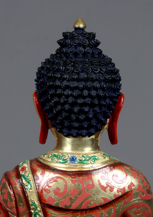 Masterpiece  Gilted Hand Painted  Shakyamuni Buddha Statue 14"