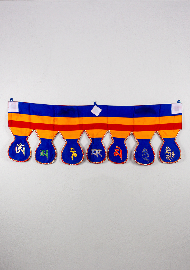 Multicolored Om Mani Wall Hanging Horizontal Banner