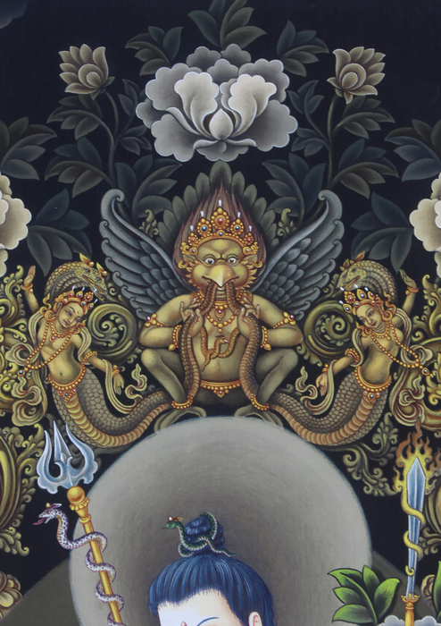 Simhanada Lokeshvara Newari Paurbha Print Signed by Sundar Sinkhwal