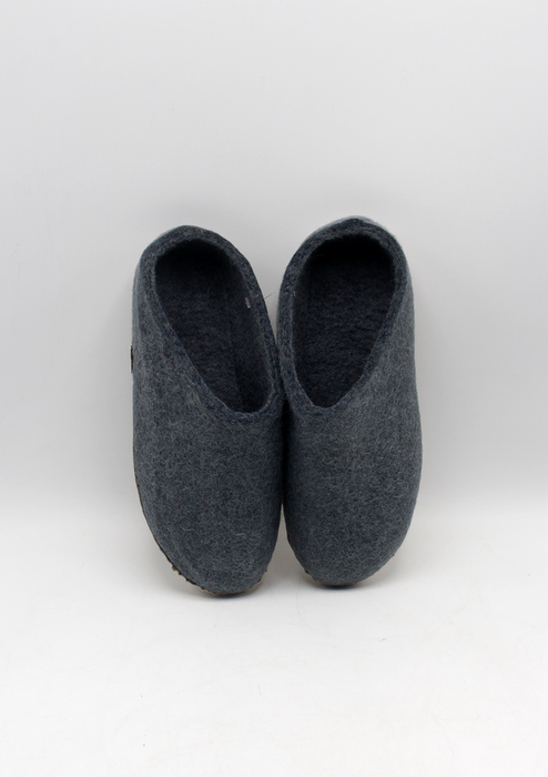 Hand Felted Woolen Classic Women Slippers - Grey