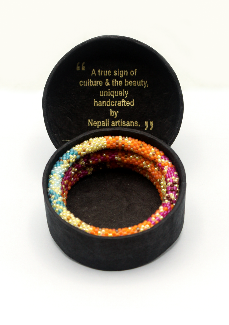 Nuptse Roll on Beads Bracelet Gift Set of 3 in Eco-Friendly Jewelry Box