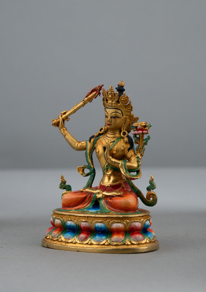 Handpainted Manjushree Statue 4" H