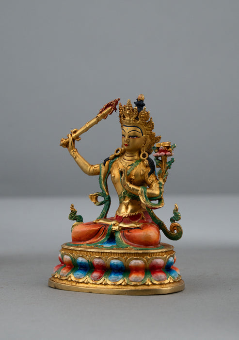 Handpainted Manjushree Statue 4" H