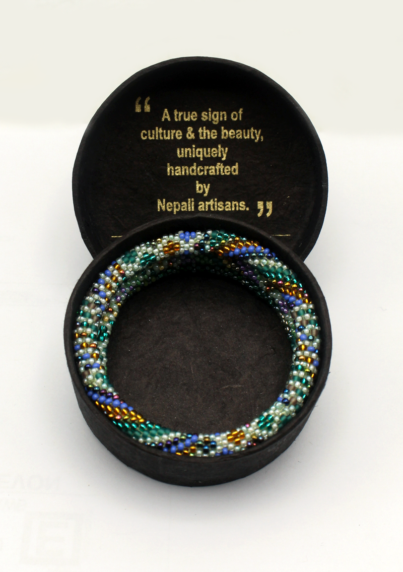 Meera Peak Roll on Beads Bracelet Gift Set of 3 in Eco-Friendly Jewelry Box