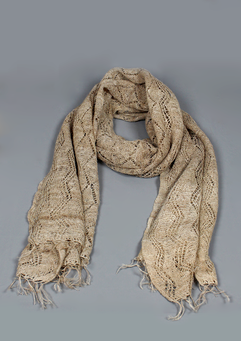 Luxury Handwoven Nettle Yarn Pattern Shawl