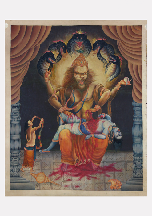 Narshingha Thangka Painting