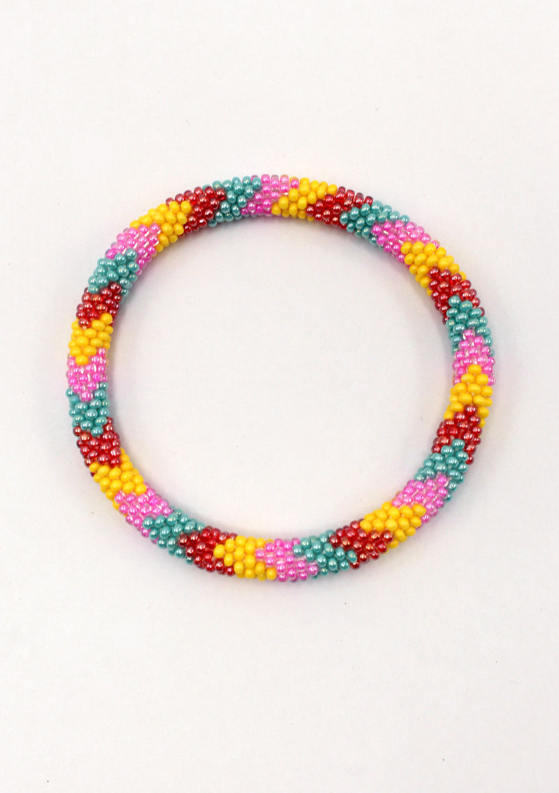Four Colors Summer Blue   Roll on Beads Bracelet
