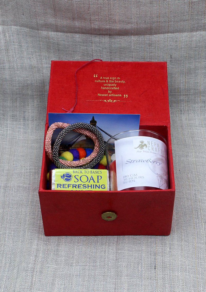 NepaCrafts Red Lokta Gift Box