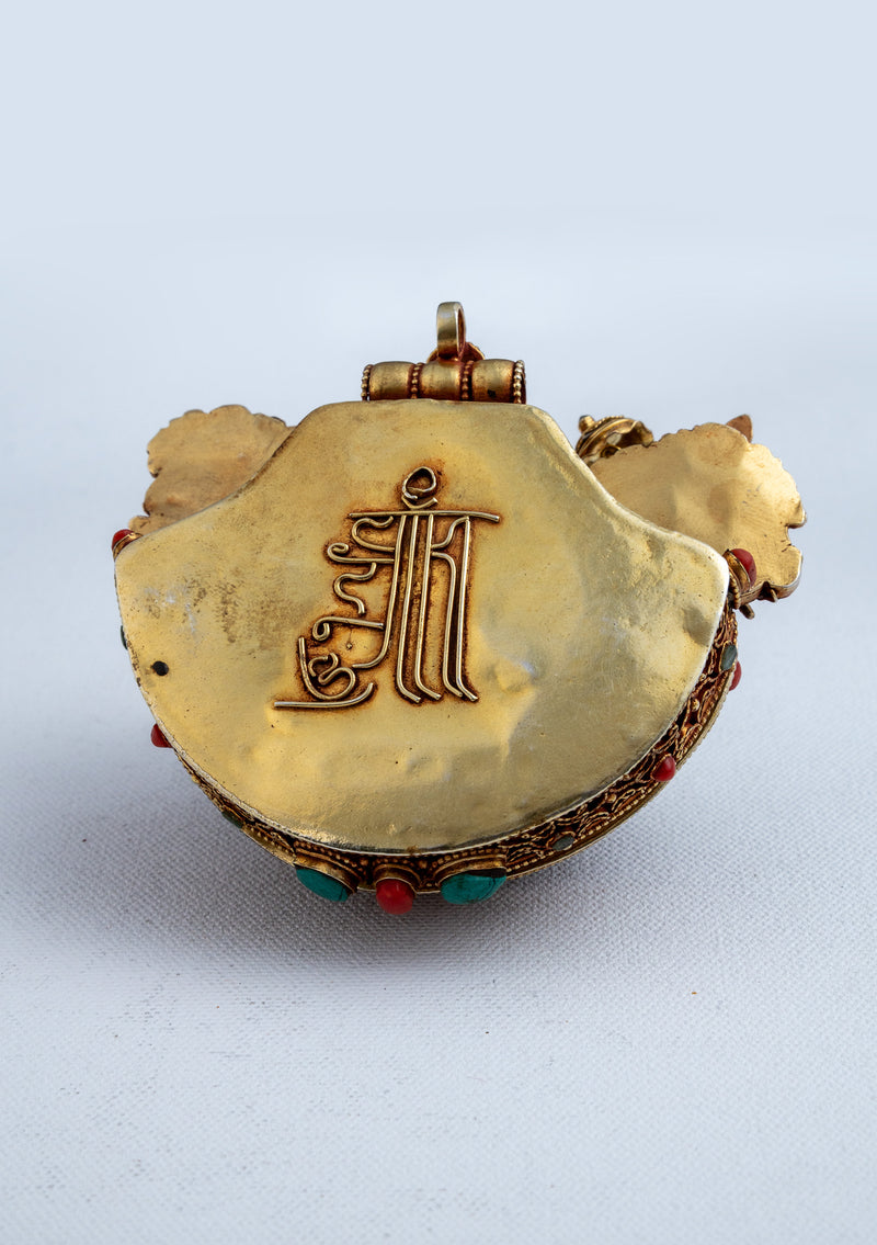 925 Silver  Sterling Tibetan 3 Step Ghau with Gold Plating - Manjushree, White Tara & Green Tara
