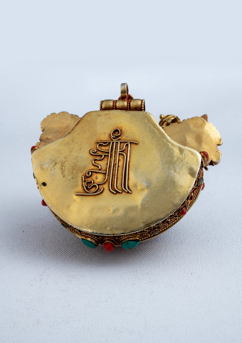 925 Silver  Sterling Tibetan 3 Step Ghau with Gold Plating - Manjushree, White Tara & Green Tara
