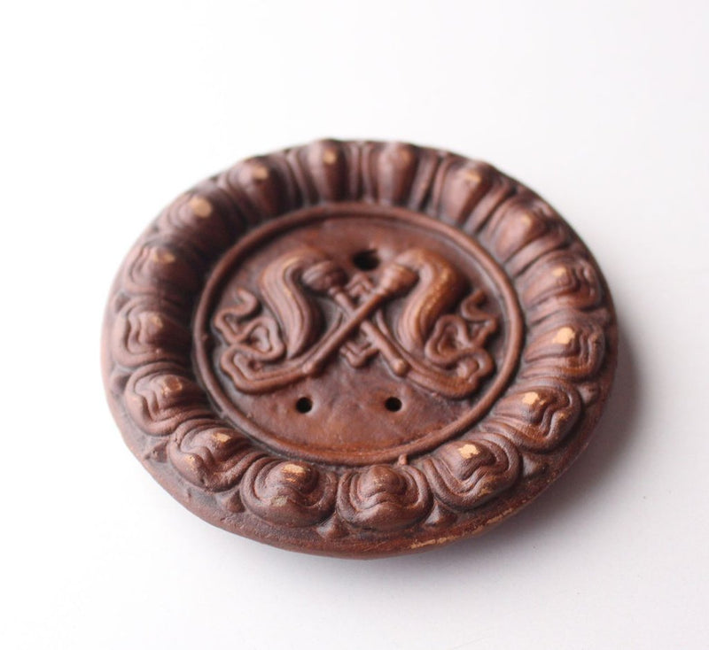Auspicious Symbol Clay Incense Burner