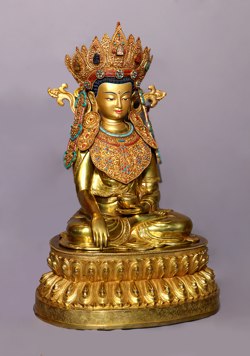 Masterpiece 24K Crown Buddha Statue 27" H