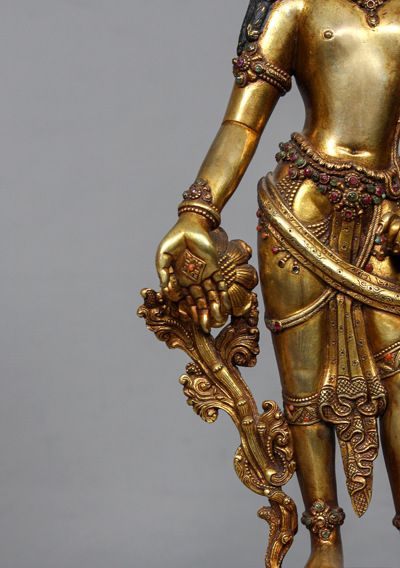 Fully Gold Plated Padmapani Lokeshvara Statue