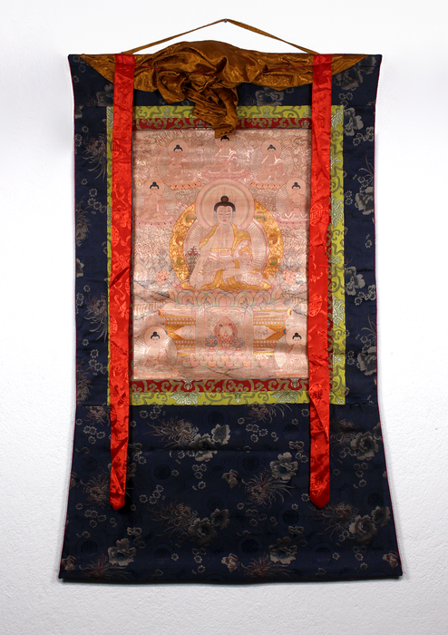 Medicine Buddha Brocade Thangka Painting