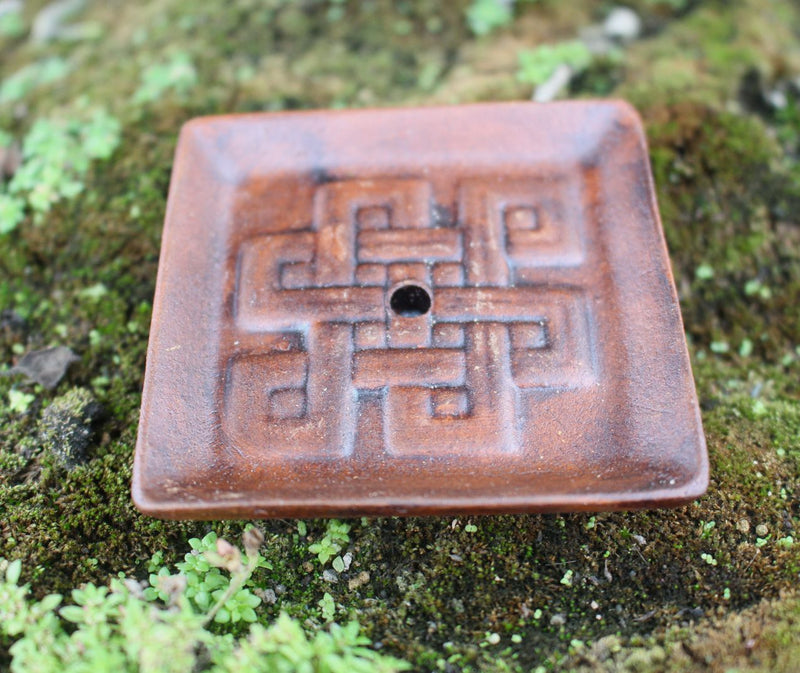 Terracotta Endless Knot Incense Burner