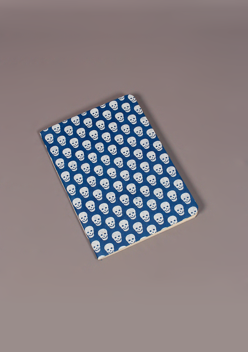 Blue Skull Design Lokta Paper Journal