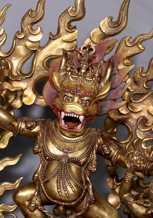 God of Death 24 K Gold Gilded Yamantaka Statue 19"H