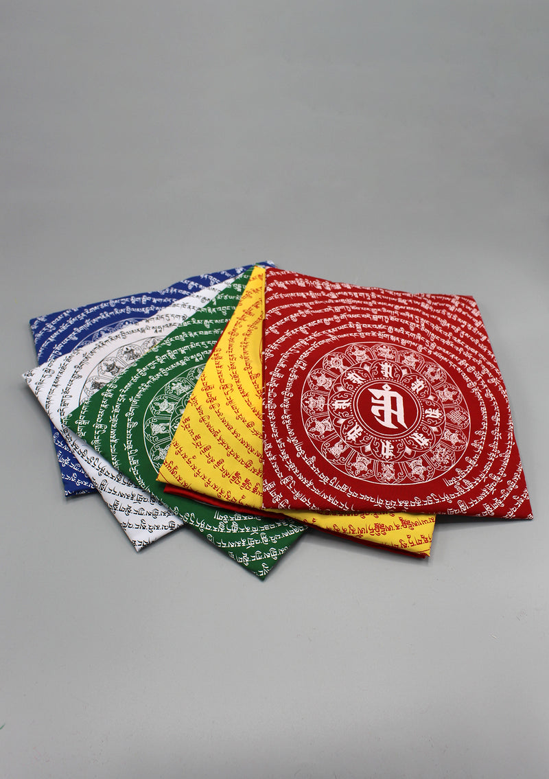 White Color Namgyalma Powerful Mantra Printed Prayer Flags
