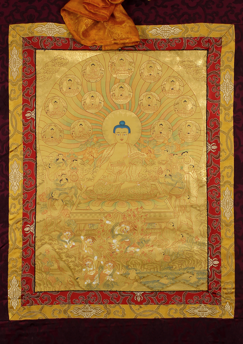 Buddha Miracle in Sravasti Thangka Painting