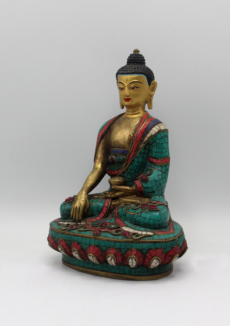 Copper Shakyamuni Buddha Statue 8" H