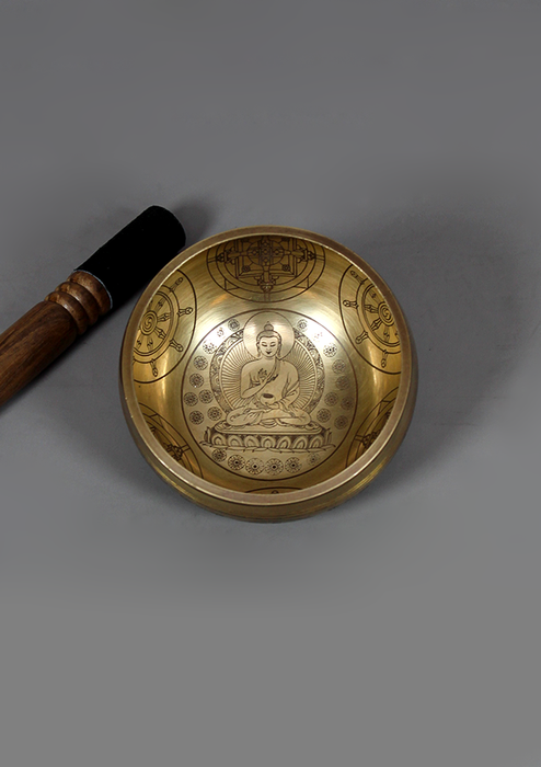 Amoghasiddhi Buddha Singing Bowl 4" D